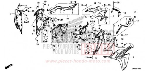 MIDDLE COWL (CRF1000A/AL/D/DL) CRF1000AK de 2019